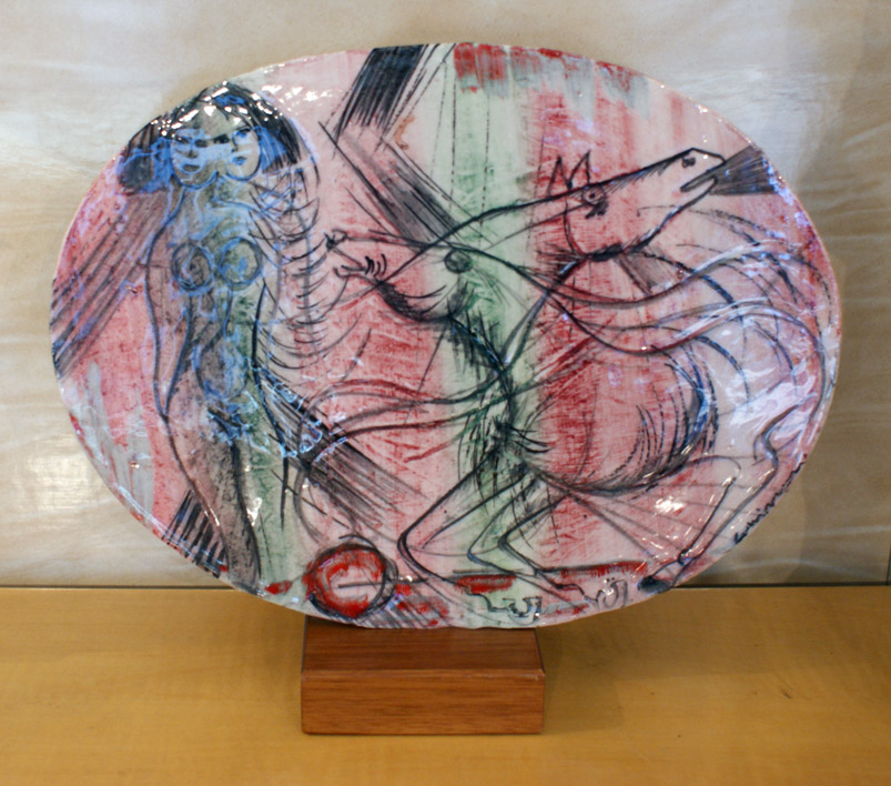 Bruno cassinari: Ceramica Design Ovale smaltato del XX Secolo Anni 60Opera d'arte esemplare - Robertaebasta® Art Gallery opere d’arte esclusive.